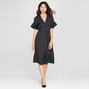 simple black wrap dress